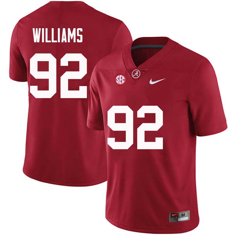 Men #92 Quinnen Williams Alabama Crimson Tide College Football Jerseys Sale-Crimson